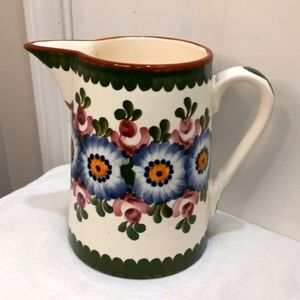 Bright Floral Hand Painted in Germany pitcher 8"